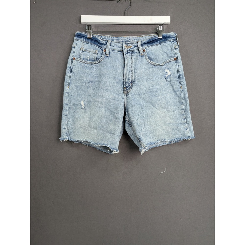 Old Navy OG Straight Distressed Cut Off Denim Jean Shorts Light Wash Size 10